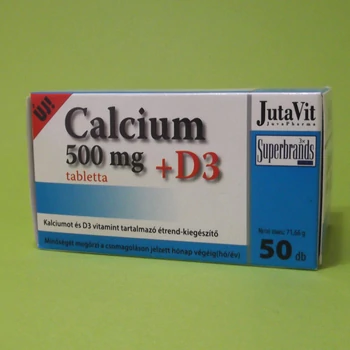 Jutavit Calcium 500mg+D3 tabletta 50db