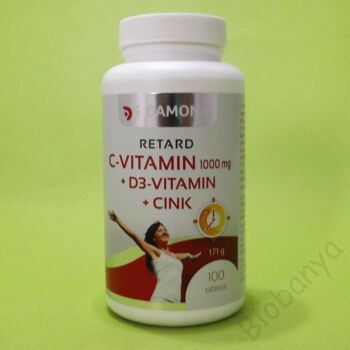 Damona C-vitamin 1000mg retard+D-vitamin+cink tabletta 100db