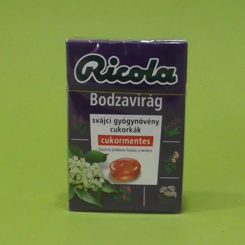 Ricola Bodzavirág Gyógynövényes Cukormentes Cukorka 40g