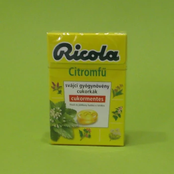 Ricola Citromfű Gyógynövényes Cukormentes Cukorka 40g