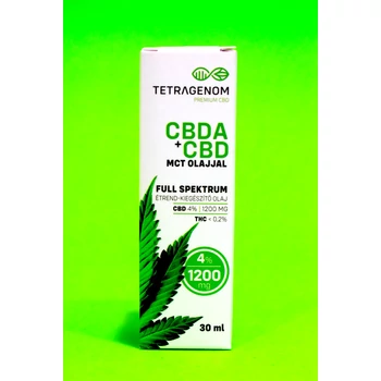 TETRAGENOM 4% Full Spektrum CBDA+CBD+MCT Olaj 30ml 1200mg